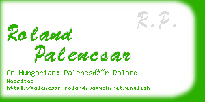 roland palencsar business card